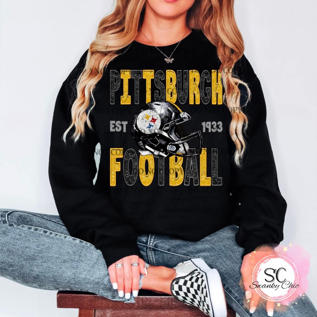 April Wheatley Boctor — (back)Pittsburgh Football: XL, black, hooded sweatshirt