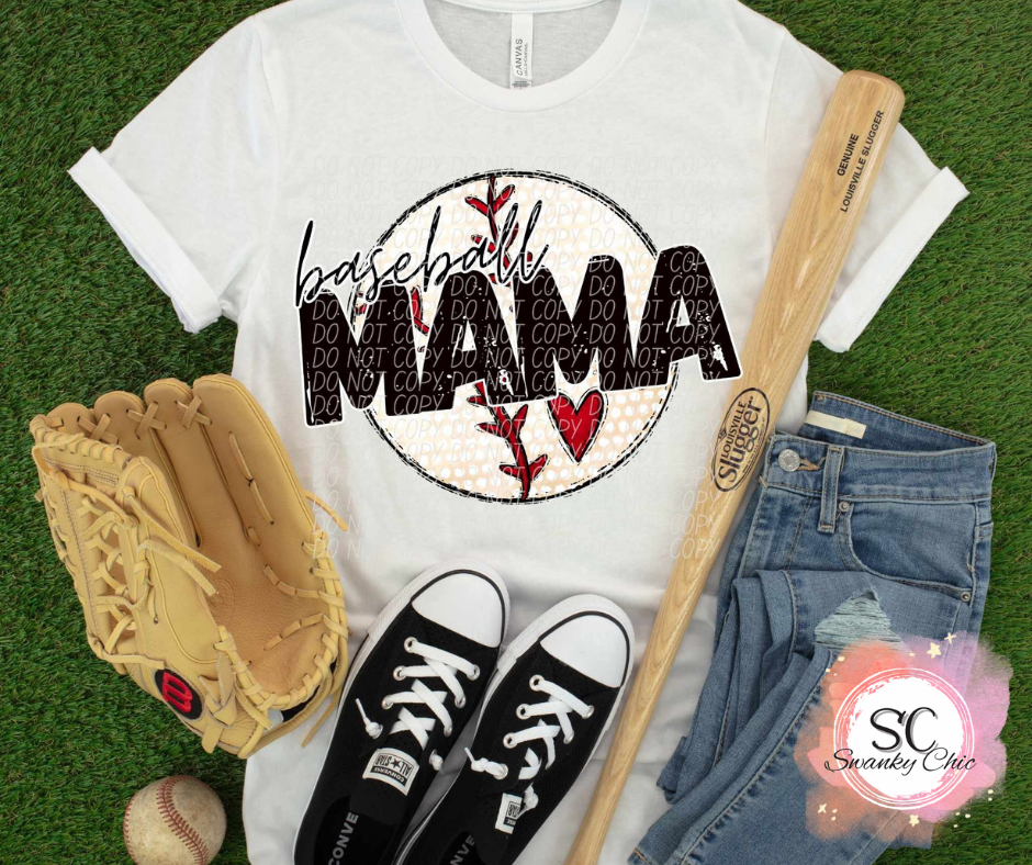 Kim Updegraff — Baseball Mama: XL, white, crewneck tee