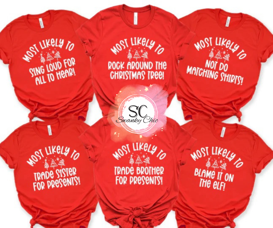 Michelle Spalding — Sleigh all day: Large, red, crewneck tee