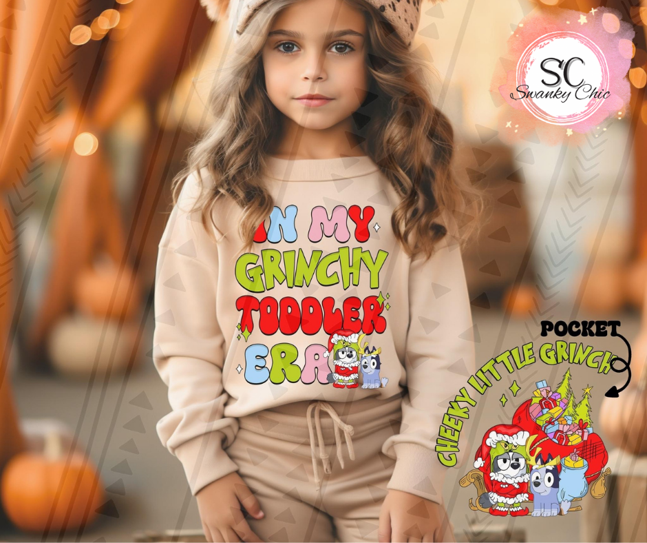 Courtney Byrd — In my Grinchy toddler era (f+b): 3T, crewneck sweatshirt