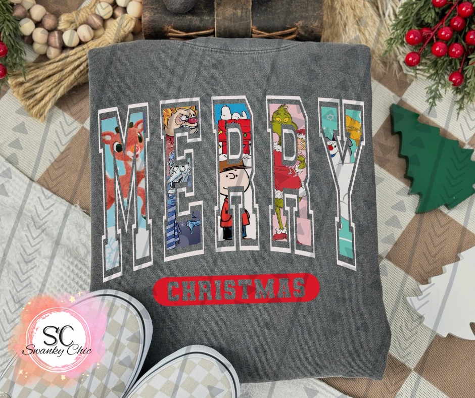 Debra Spalding — Merry Christmas Ruldolph/ CB, Grinch: XL, (no white), crewneck tee