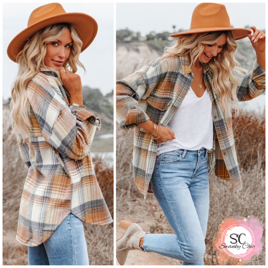 Pam Stokes Hunter — 2X, plaid flannel shacket