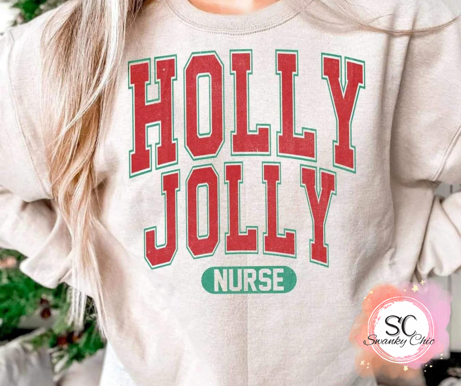 Carey Lachelle — Holly Jolly Nurse: Medium, (no light shades, crewneck sweatshirt