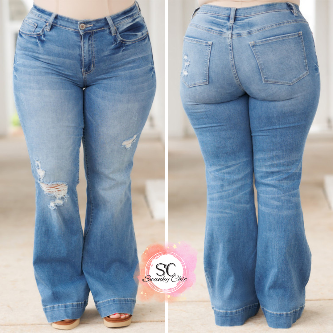 Jessica Fakhoury — 1X, denim bells