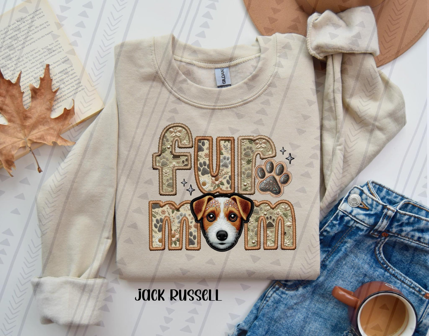 Leslie Steven’s Elliott — Jack Russel Terrier: XL, Heather sage 3002cvc, crewneck tee