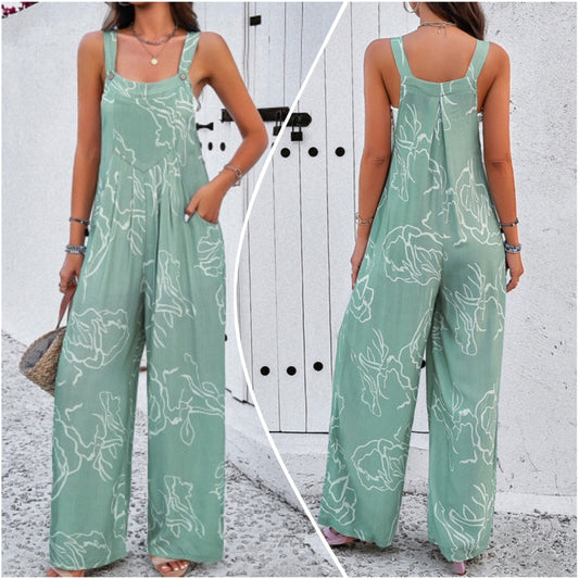 Ashley Rickard — XL, green, wide leg overalls
