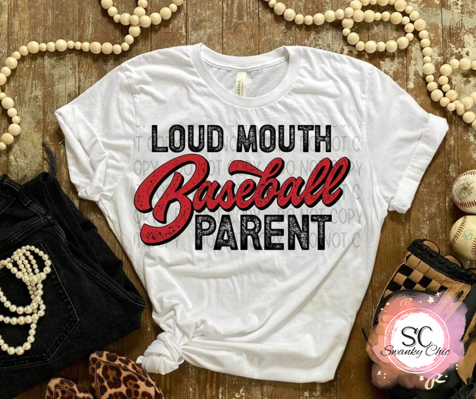 Courtney Haskins — LOUD mouth soccer parent: (black/white custom) Large, cardinal, long sleeve tee