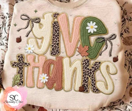 Ashley Rickard — Give Thanks: Large, heather pink gravel, BC 3501CVC
