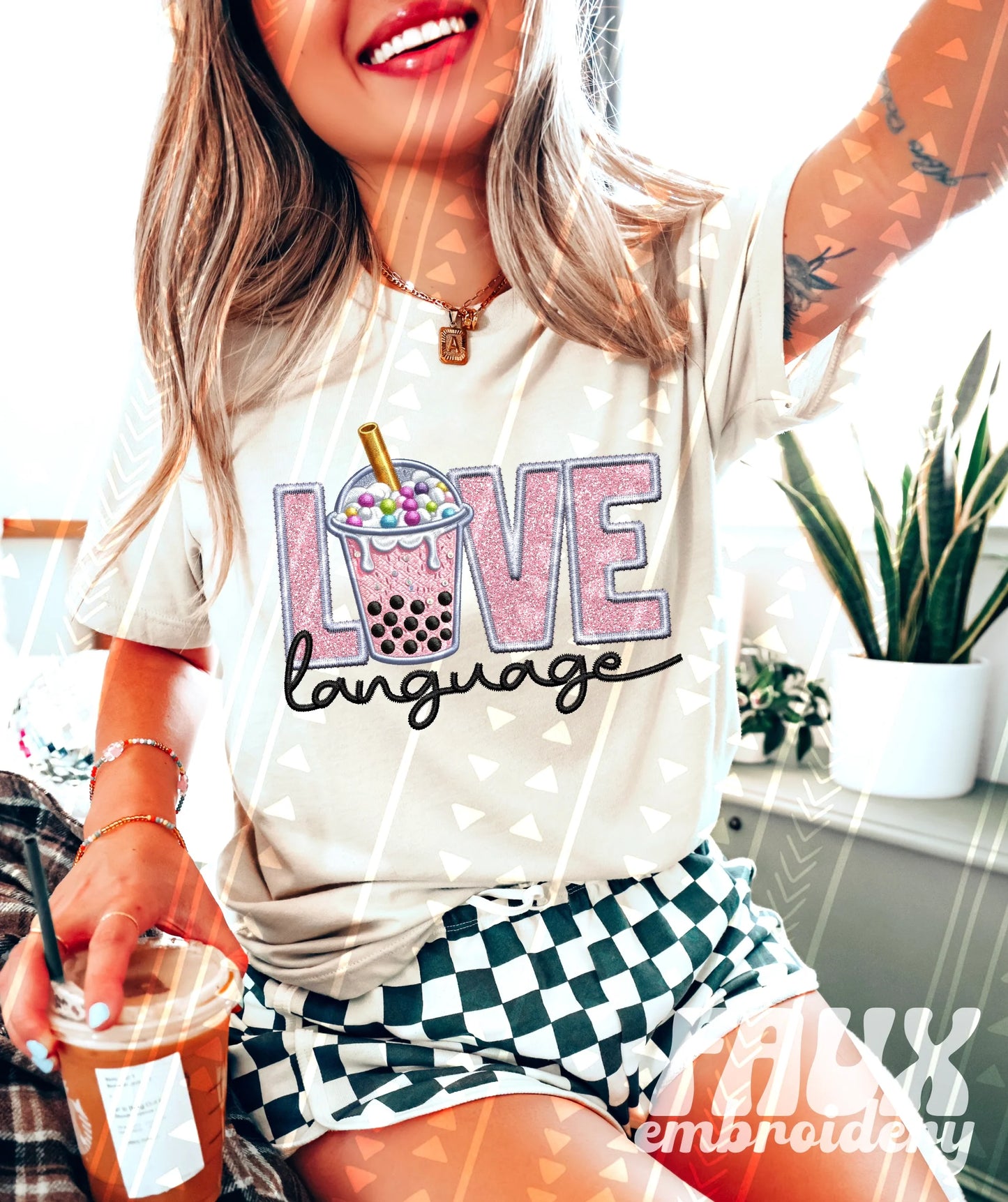 Kaylynn Mitchell — Boba Love language: Small, 202 natural, crewneck tee