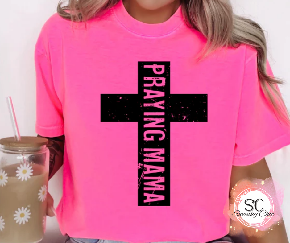 Kaylynn Mitchell — Praying mama: 3X, mystery color, v-neck tee