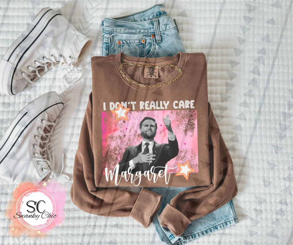 Debbie Warner — I don’t care Margaret: XL, Heather Brown, crewneck tee