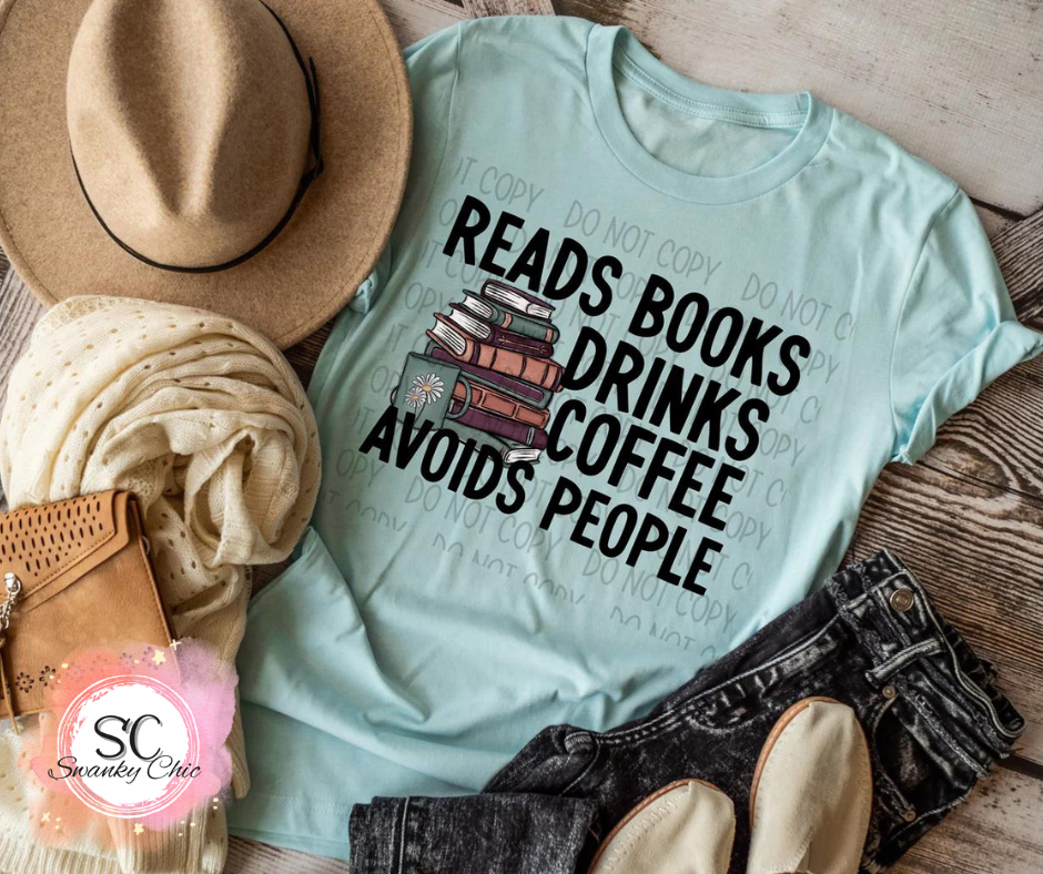 Stacy Jackson — Reads books + avoids people: Medium, as is, crewneck tee