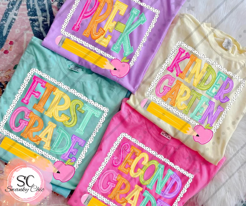 Emily Rice — 2nd grade: Youth Small, CC 9018 crewneck tee, violet
