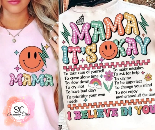 RaeAnn Kennedy — Mama it’s okay (f+b): 2X, light pinK, crewneck tee