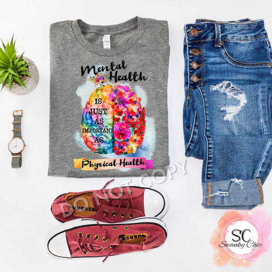 Rhonda S Friend — Mental health/ physical Health: 2X, deep heather, crewneck tee