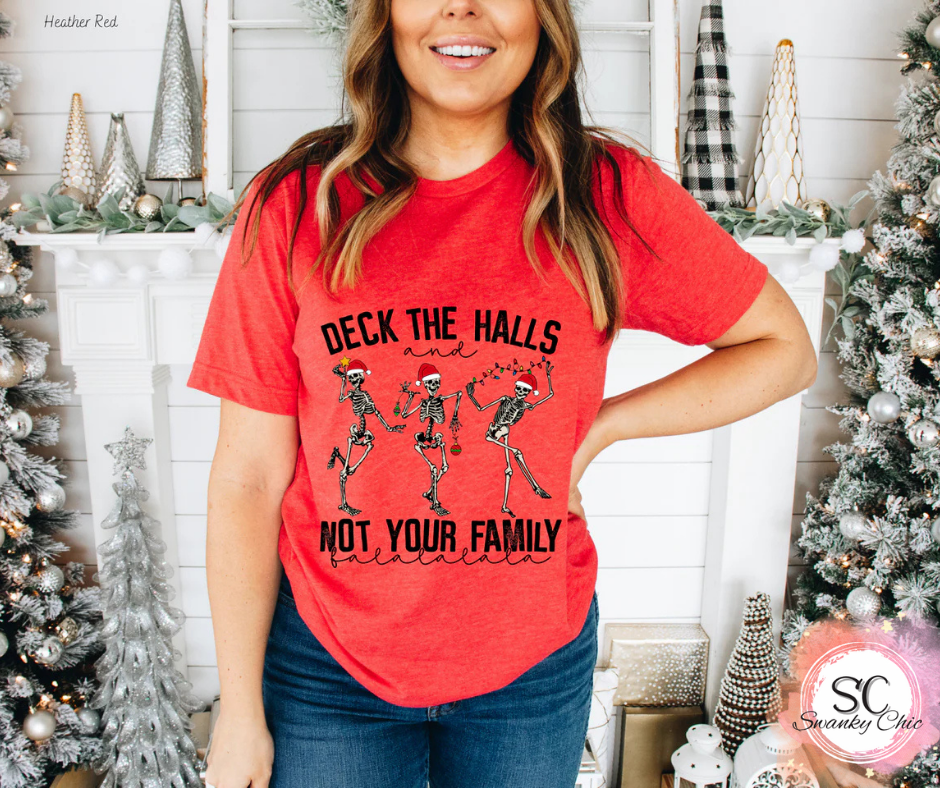 Lora Littrell — Deck the halls Skellies: Large, Red, 3945 BC crewneck sweatshirt