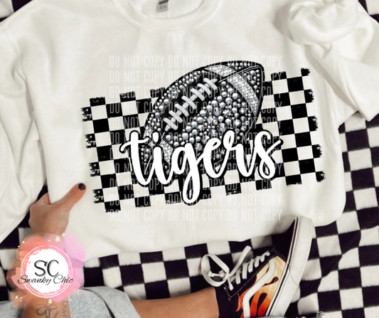 Ashley Ridgeway Slaven — TIGERS football: 3X, grey tri-blend, crewneck sweatshirt
