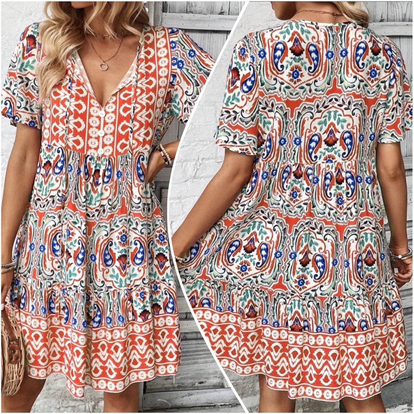 Debbie Warner — XL, boho mini dress