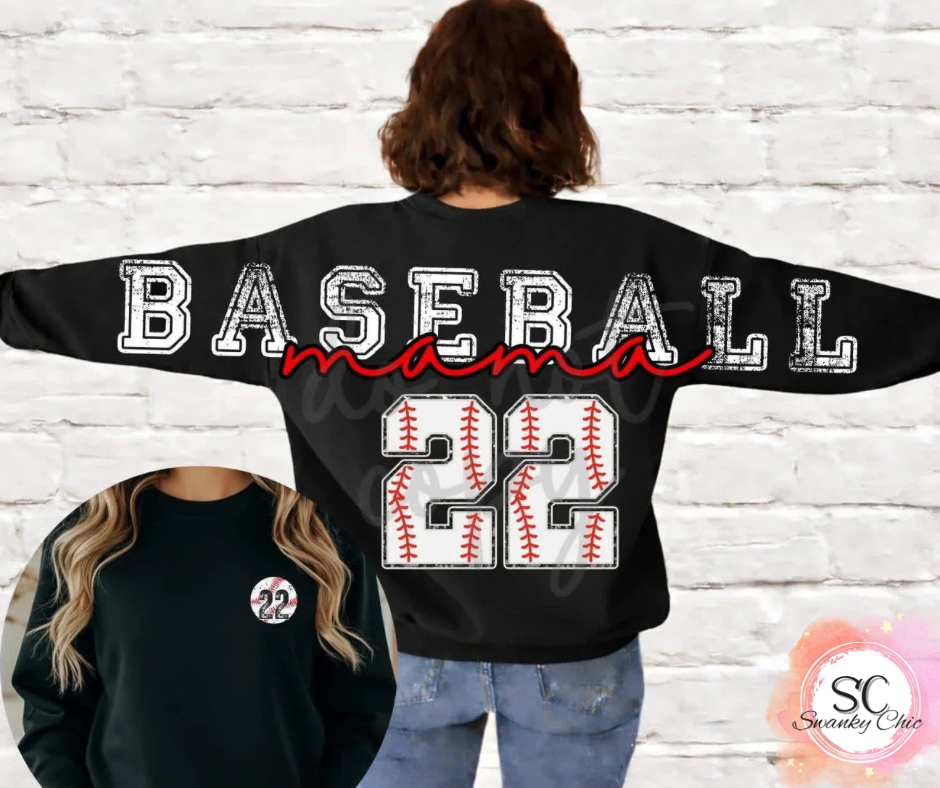 Amy Jacob — F+B baseball Mom: Large, Black, Crewneck sweatshirt (Copy)