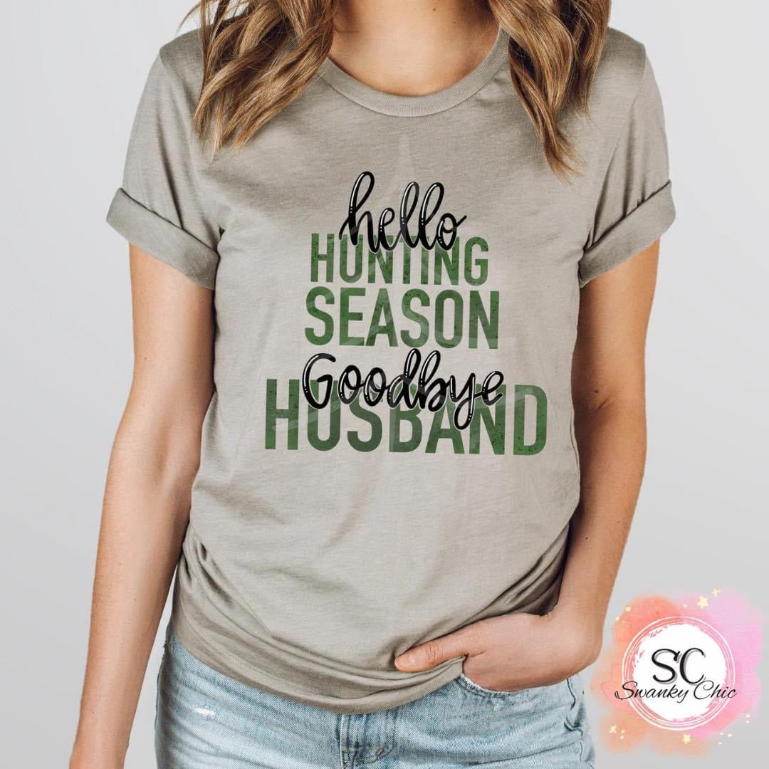 Kimberly Kirk — Hello/Goodbye husband: Medium, as is, v-neck tee
