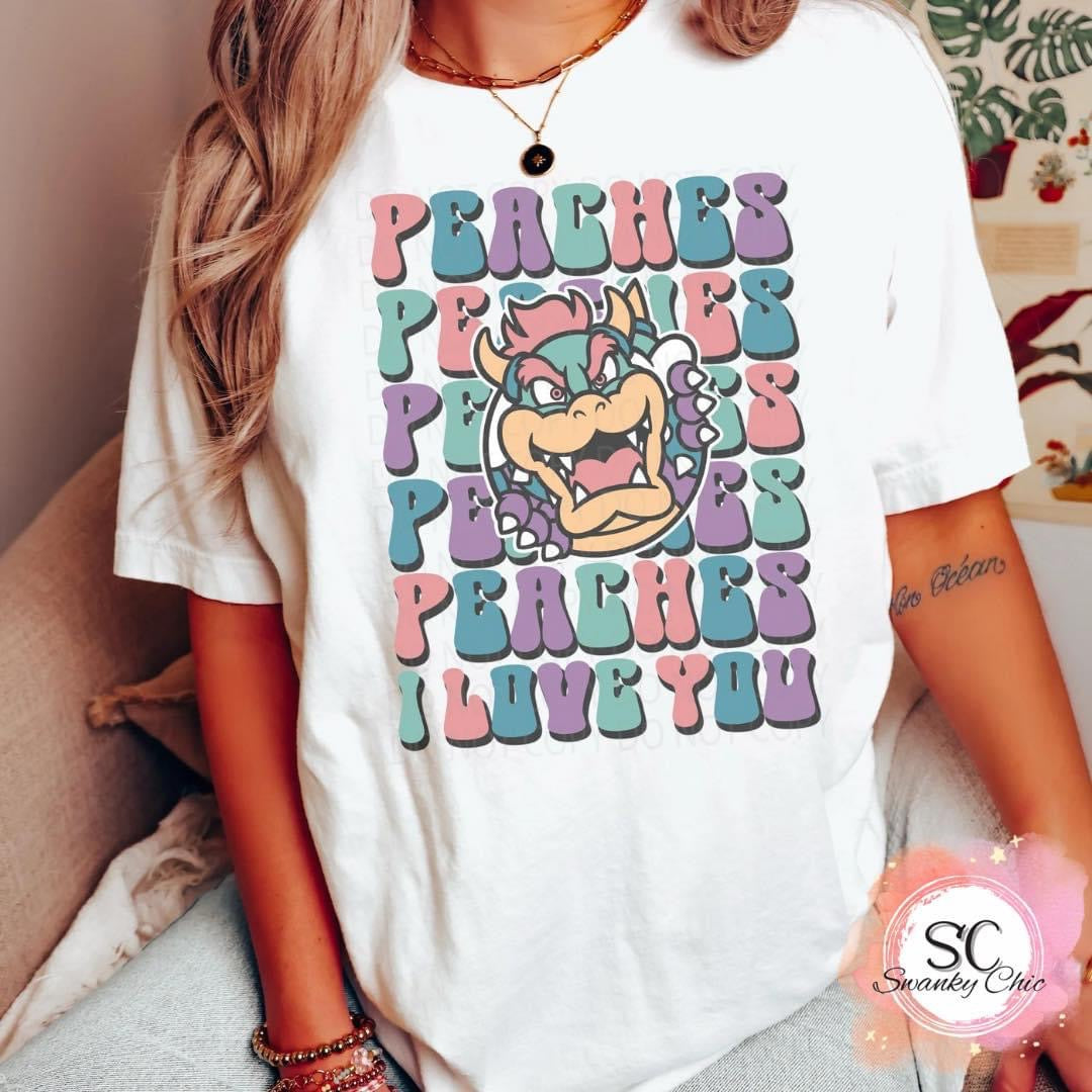 Jessica Fakhoury — Peaches I love you: Medium, as is, crewneck tee