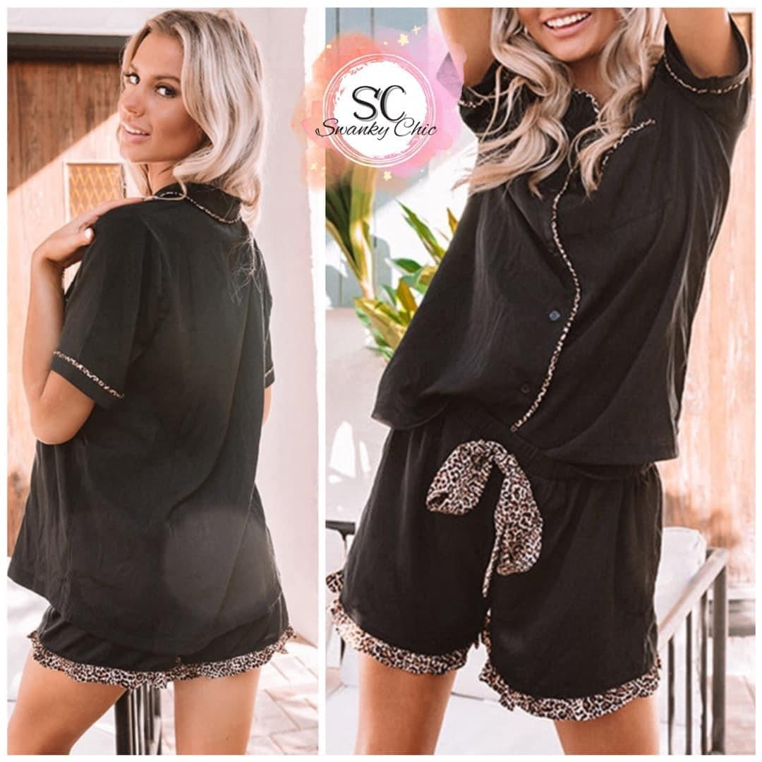 Allyson Michele — XL, black leopard lounge set