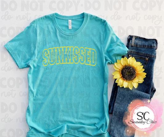 Shannen Carter — Sunkissed yellow puff: XL, turquoise, B&C crewneck tee