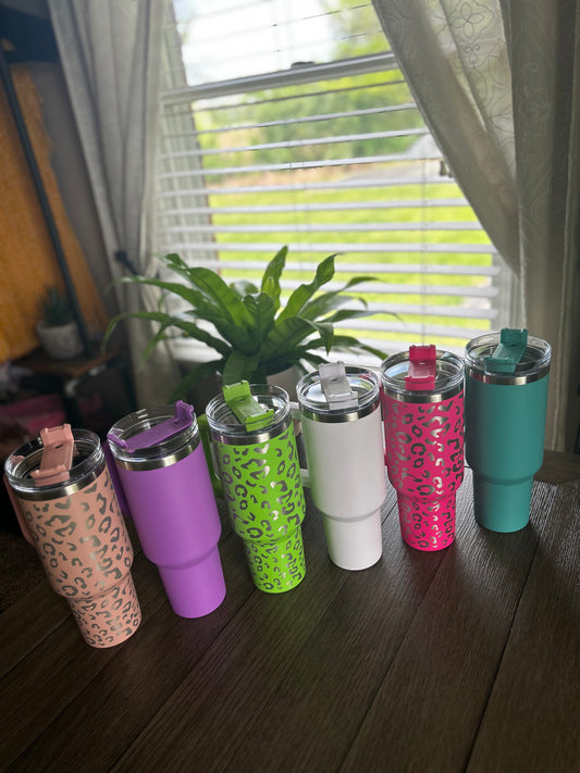 April Wheatley Boctor — 40 oz, green leopard tumbler