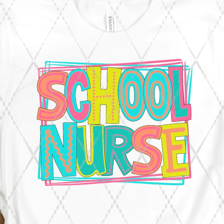 Allyson Michele — SCHOOL NURSE: XL, white, crewneck tee