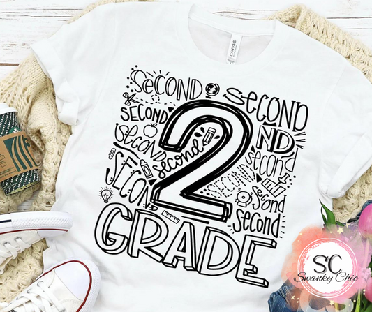 Angi Symons — 2nd grade typography: Youth Medium, tie dye, crewneck tee