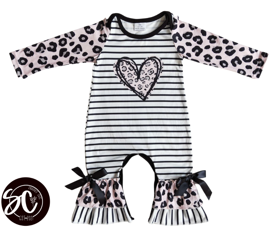 Kellie Staats Riggott — 6/12mos, leopard heart romper