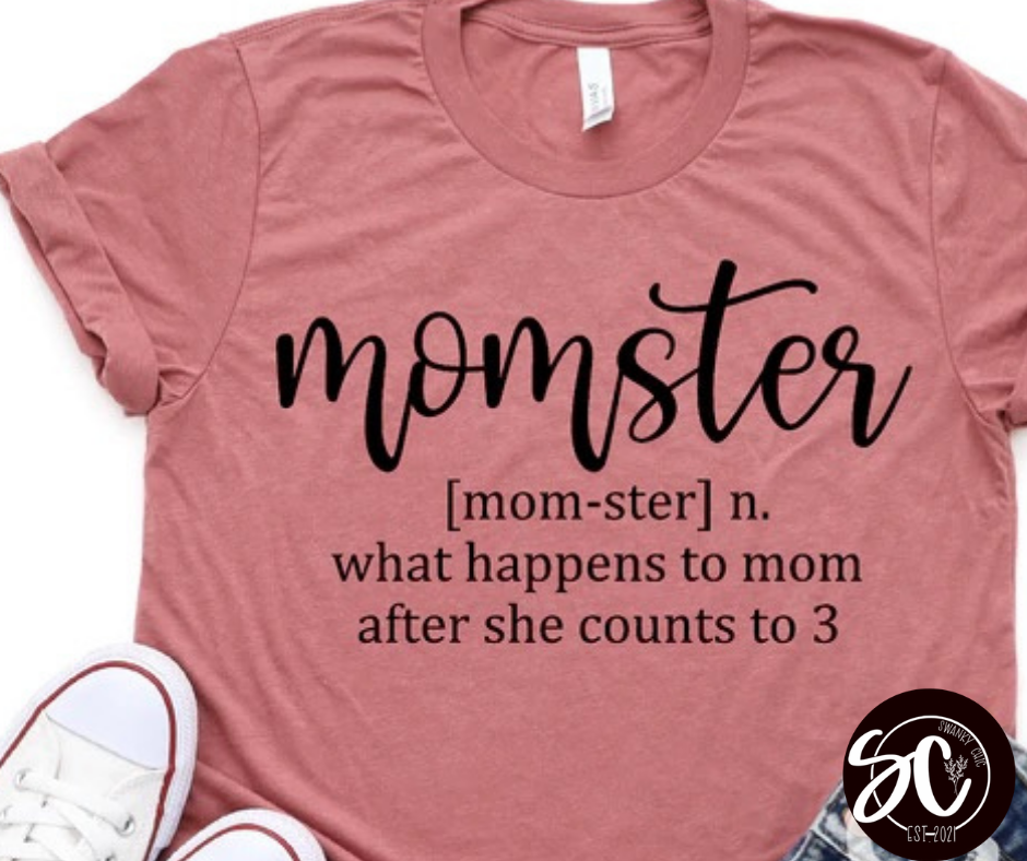 Kim Updegraff — Momster definition: Large, Heather mauve, crewneck tee