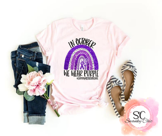 Paige Kassens — October Domestic Violence: Medium, purple, crewneck tee