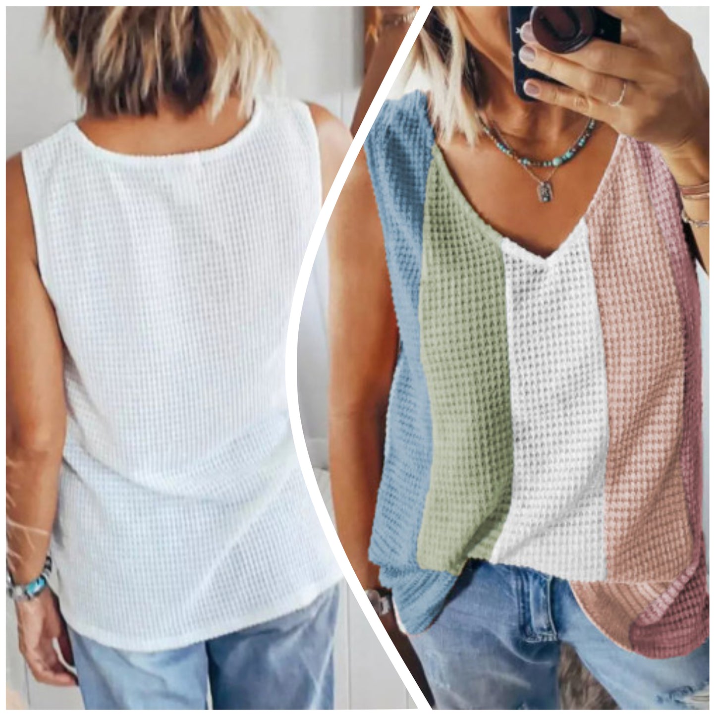 Brandi Zoller — XL, multicolor waffle knit v-neck