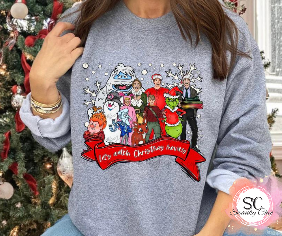 Casey Fleming — Let’s watch Christmas movies: Medium, sport grey 18000, crewneck sweatshirt