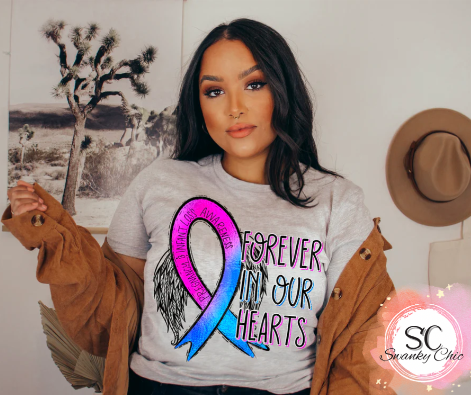 Abby Mays — Forever in our hearts: 3X, LGMarble or athletic Heather, hooded sweatshirt