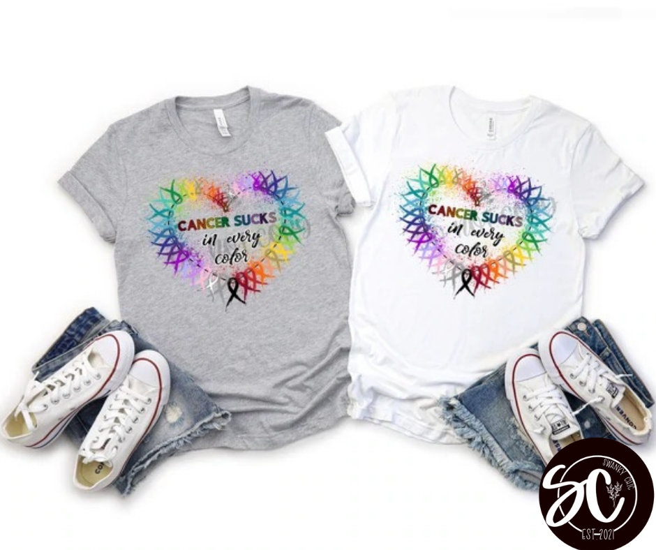 Brenda McCoy Hoodlebrink — Cancer sucks in every color: XL, white, crewneck tee