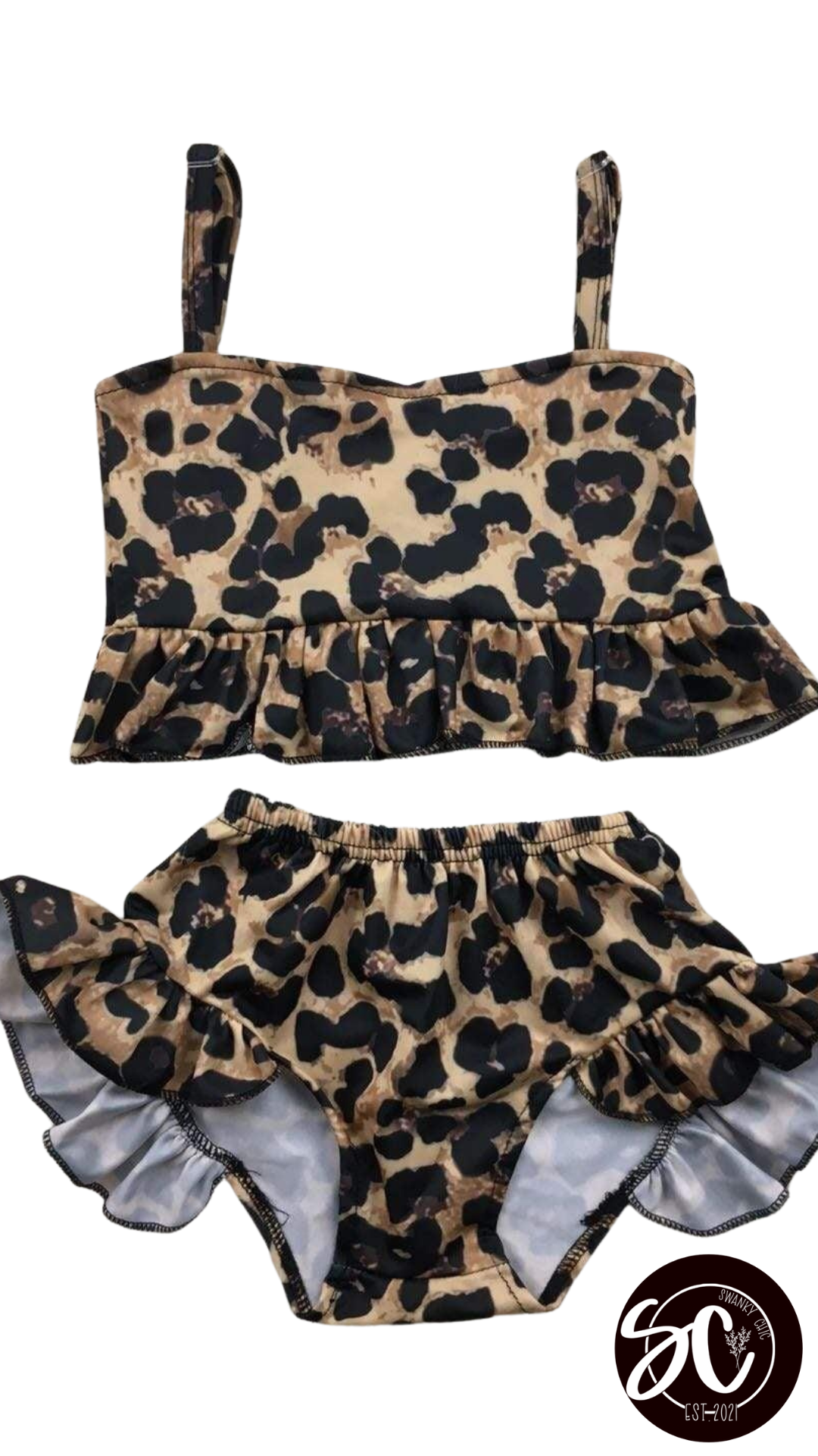Emily Moore — 7/8, leopard bikini swimsuit