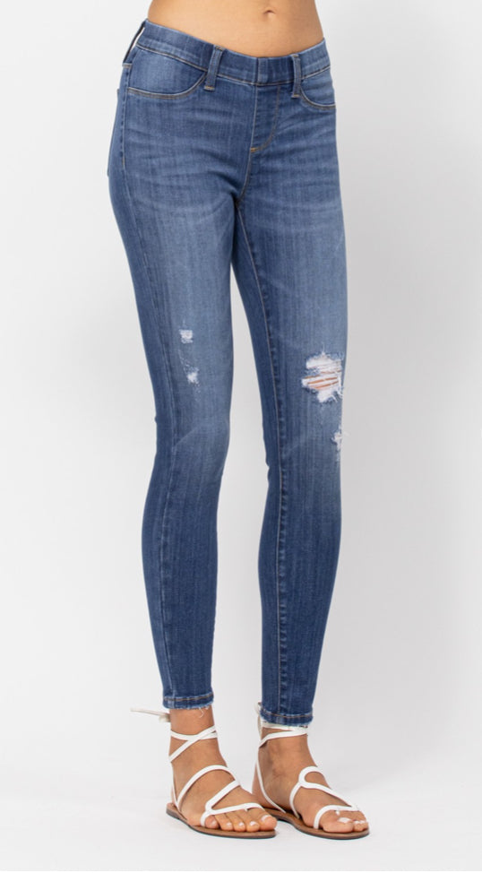 Kristin Wyatt — 16W, Judy Blue, medium wash, pull on jeggings