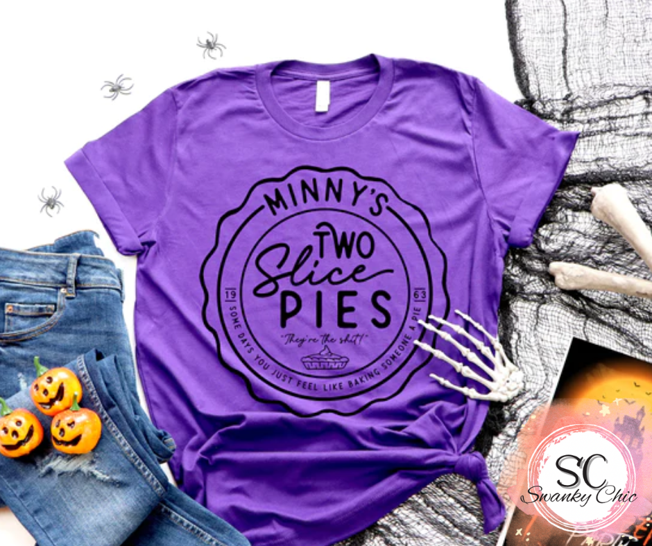 Amanda Jones Reuss — Minny’s Pies: Large, purple, crewneck tee