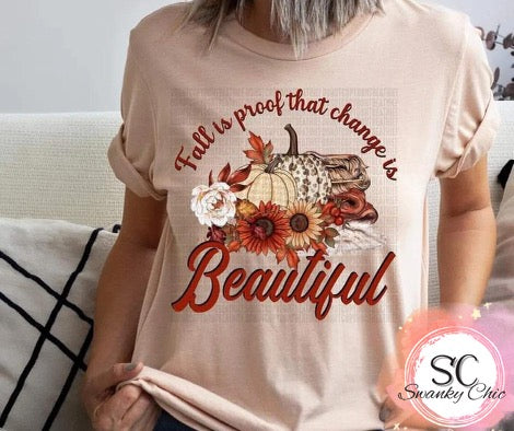 Brenda McCoy Hoodlebrink — Fall change is beautiful: XL, crewneck tee