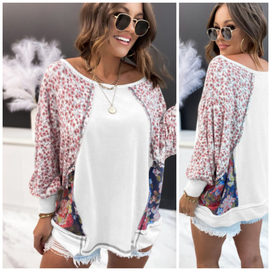 Shannen Carter — XL, floral patchwork pullover