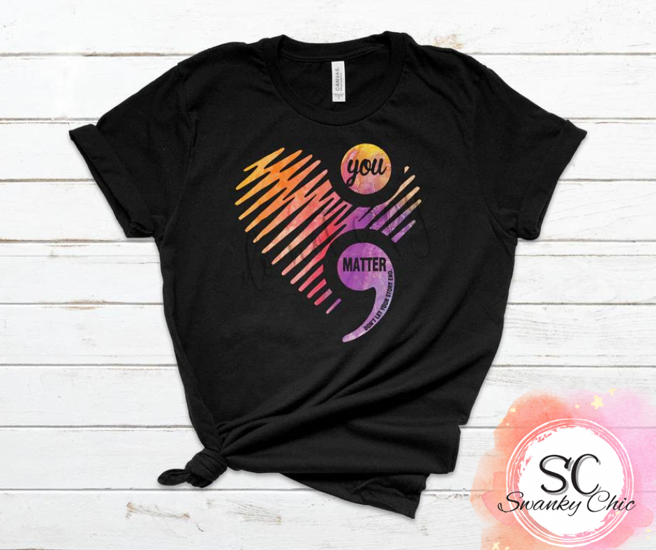 Angela Hankins— YOU MATTER; : XL, black, crewneck tee