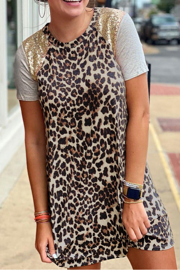 Ashley Mikesell — Medium, Leopard/ Sequin dress