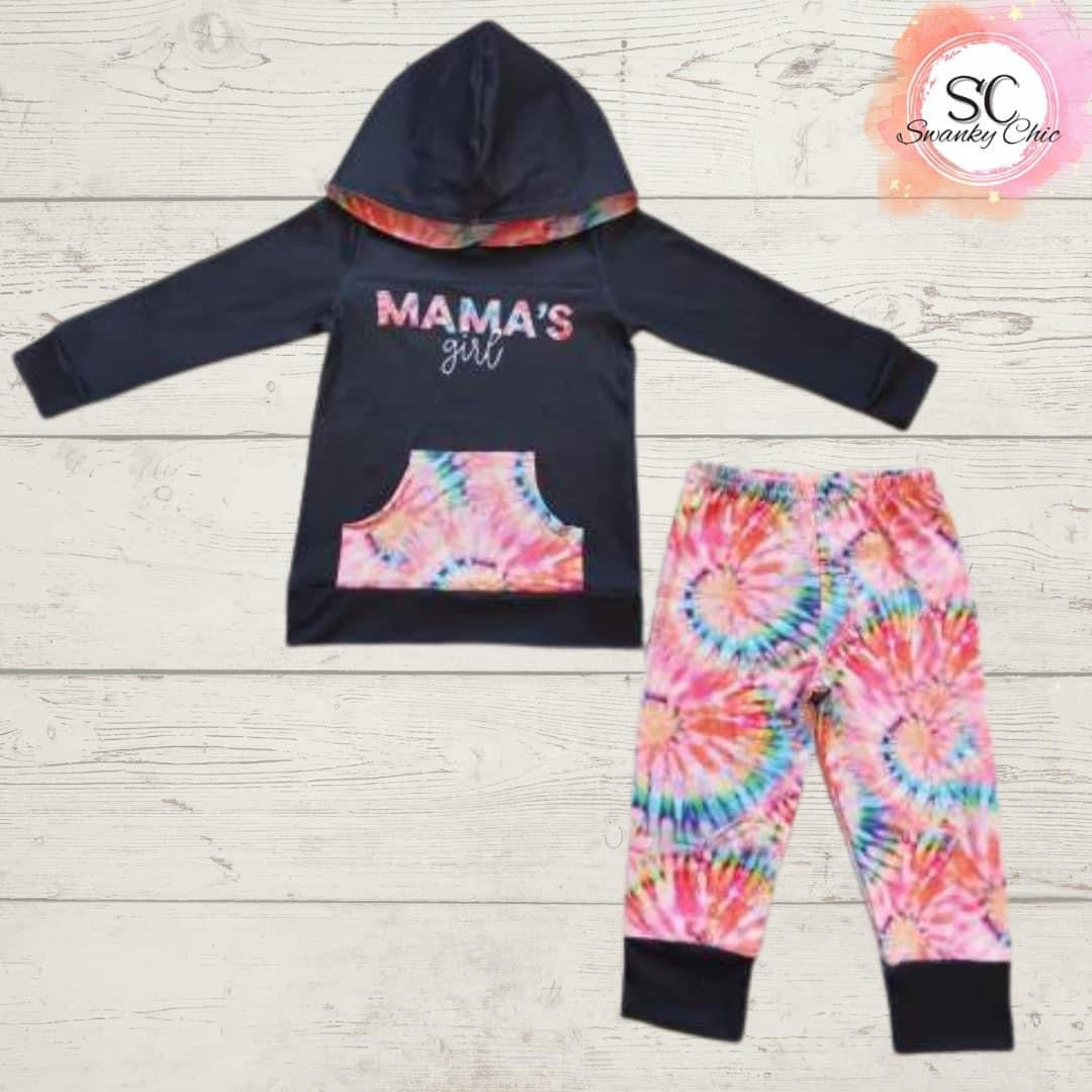 Debra Spalding — 6/7 Girl’s, Mama’s girl tie dye hoodie set