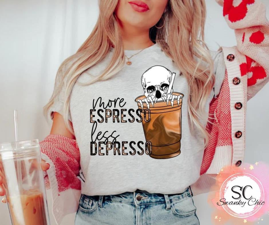 Angi Symons — More espresso less depressing: Large, v-neck tee