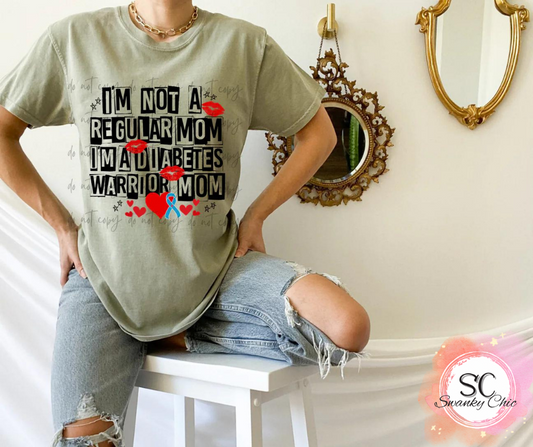 Ashley Ridgeway Slaven — Diabetes warrior mom: XL, Heather prism blue, crewneck tee