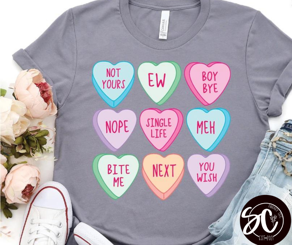 Jennifer Morgan — Candy Hearts: Medium, storm, long sleeve tee