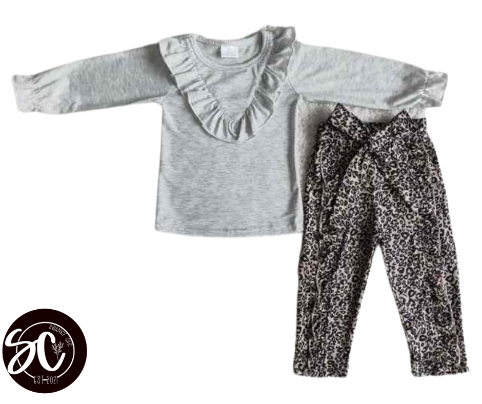 Kellie Staats Riggott — 6/12mos, Leopard pant/ Grey top