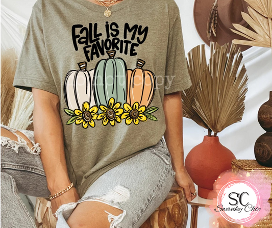 Rachel Dyer-Erickson — Fall is my favorite (pumpkins): 3X, light olive 6210, crewneck tee